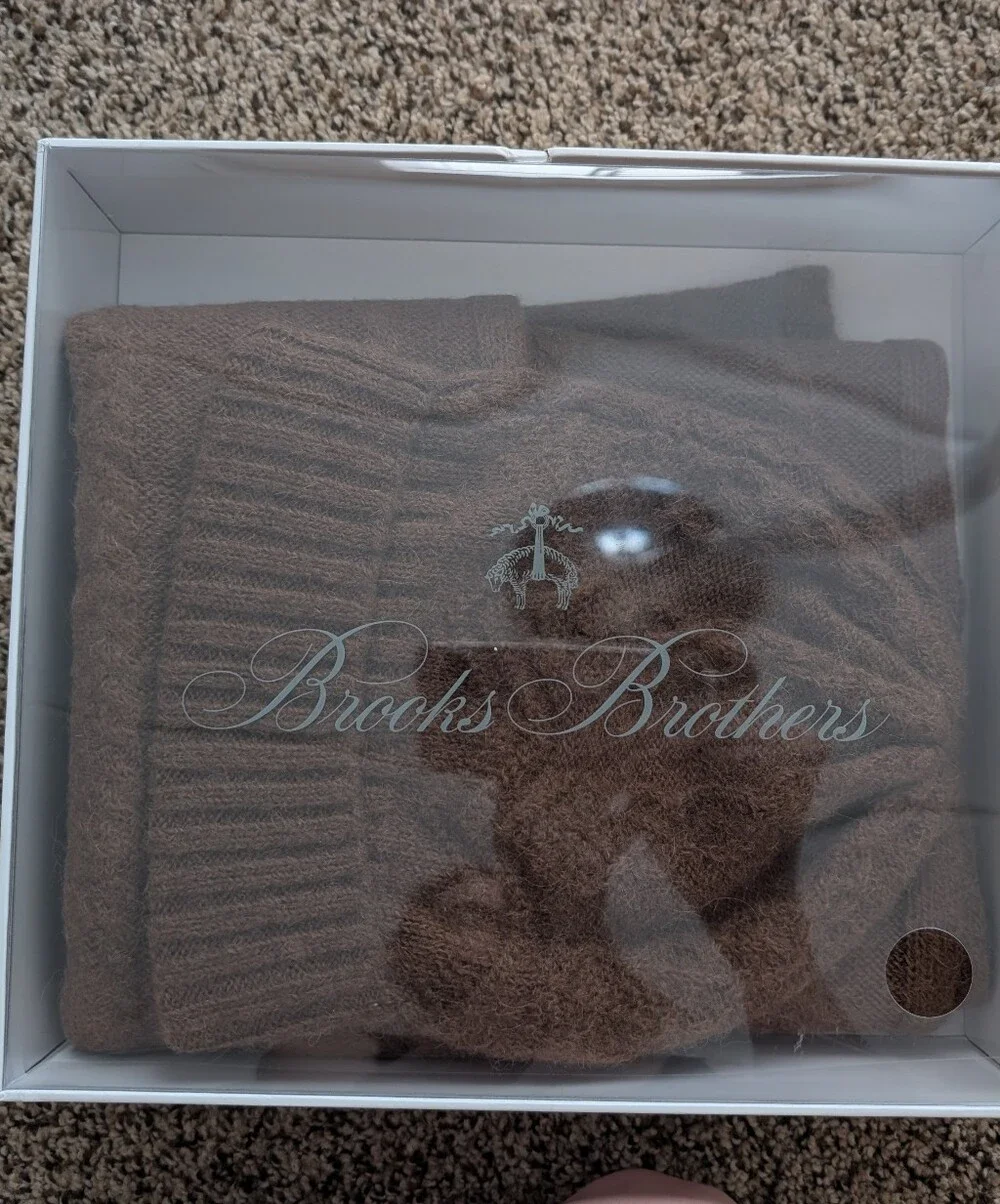 Brooks Brothers Scarf Set In Brown